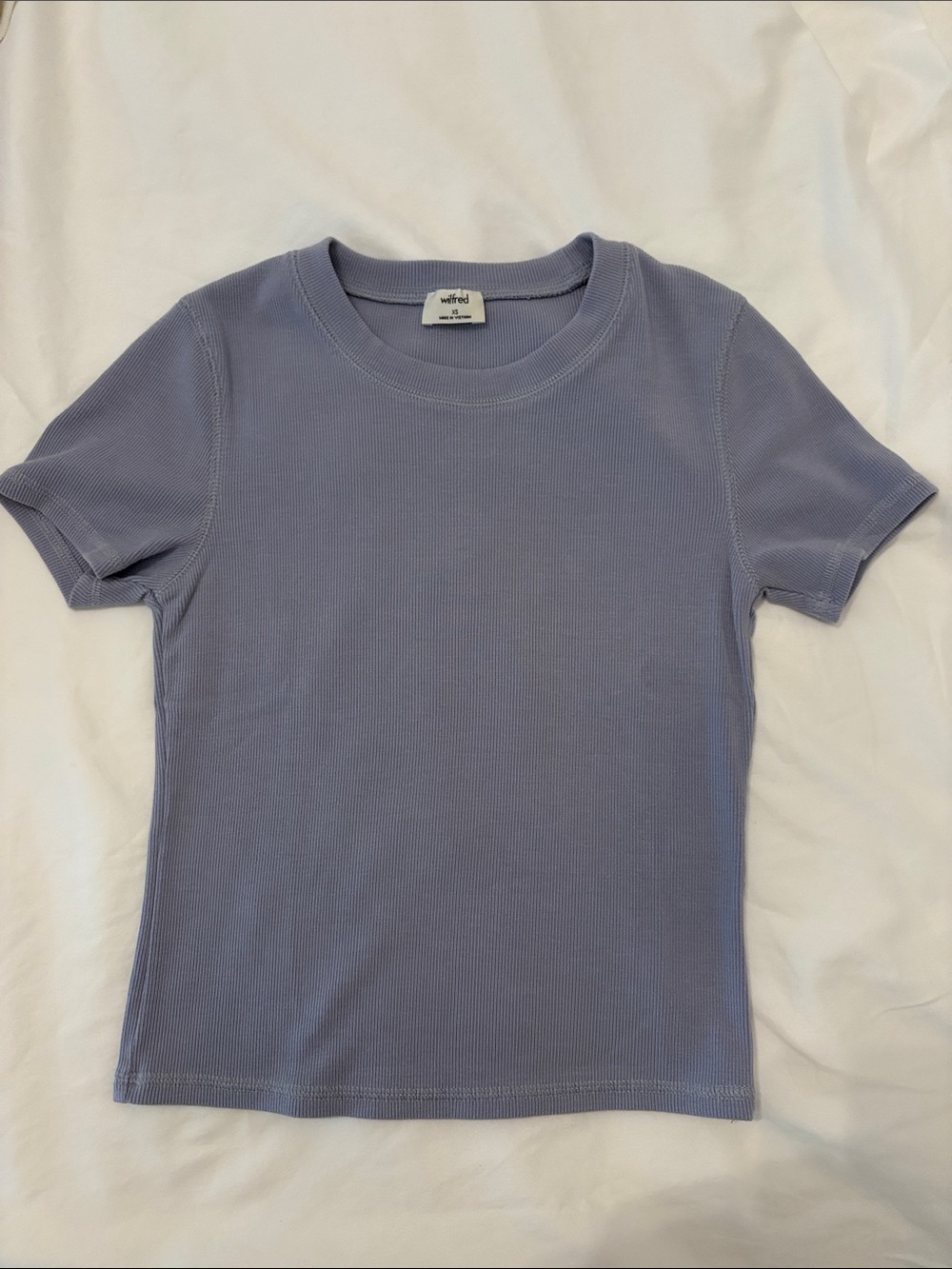 Aritzia Wilfred Short-Sleeve Slim Ribbed Baby Tee in Dusty Lavender - Women